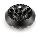 Centrifuge rotors made of wrought aluminium alloys, anodised in black or titanium colour; nickel-acetate sealed