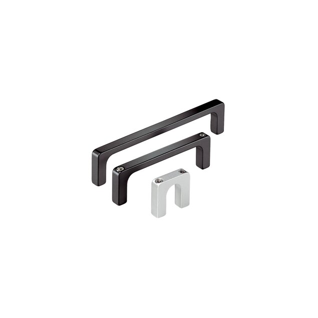 Aluminium handles vibratory grinded, chemically dull-finished and anodized in natural colour or black
